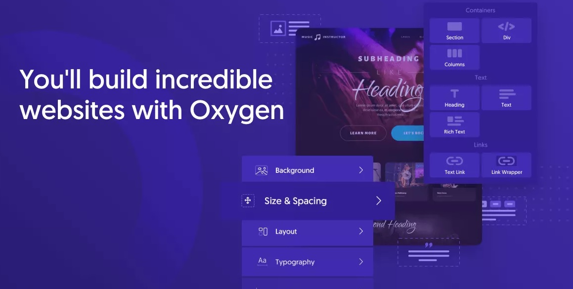 صفحه ساز Oxygen page builder