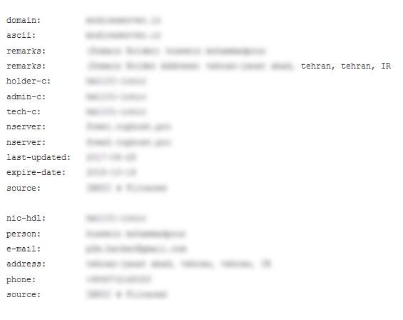 اطلاعات Whois در ایرنیک