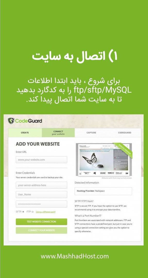 اتصال کدگارد به وب سایت